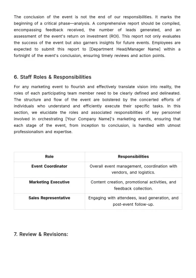 Free Marketing Event Policy & Procedure Template to Edit Online