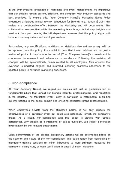 Free Marketing Event Policy & Procedure Template to Edit Online