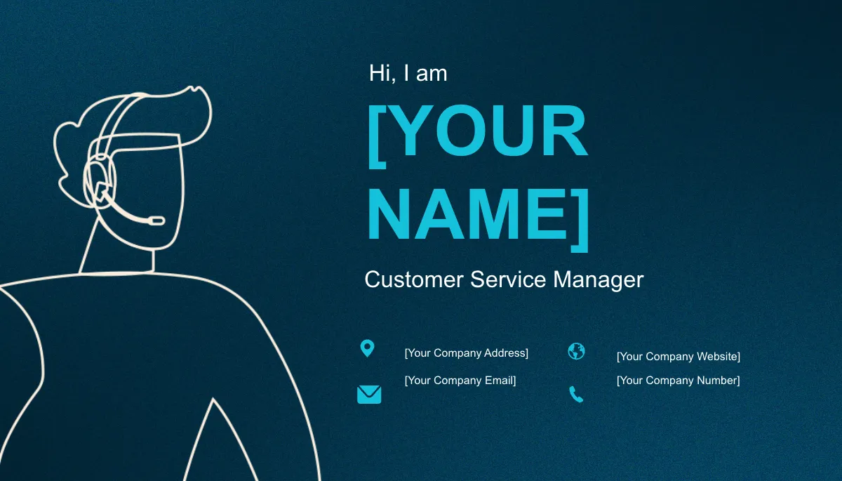 Free Customer Service Manager Business Card Template to Edit Online