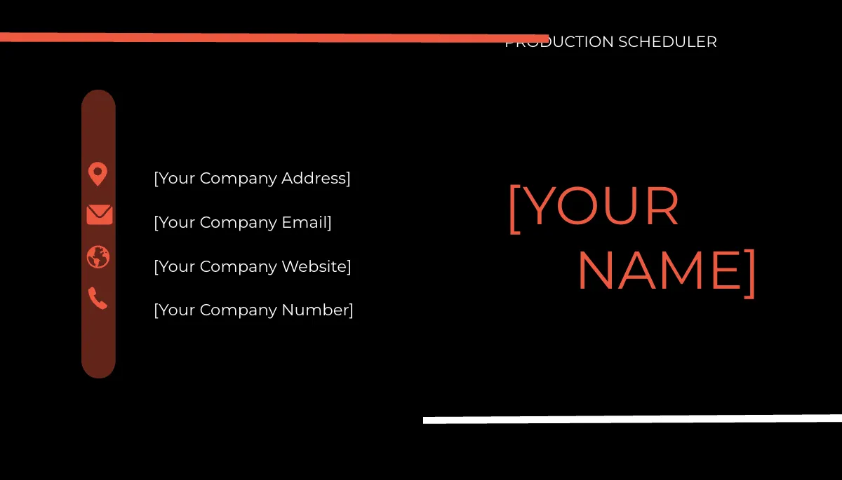 Free Production Scheduler Business Card Template to Edit Online