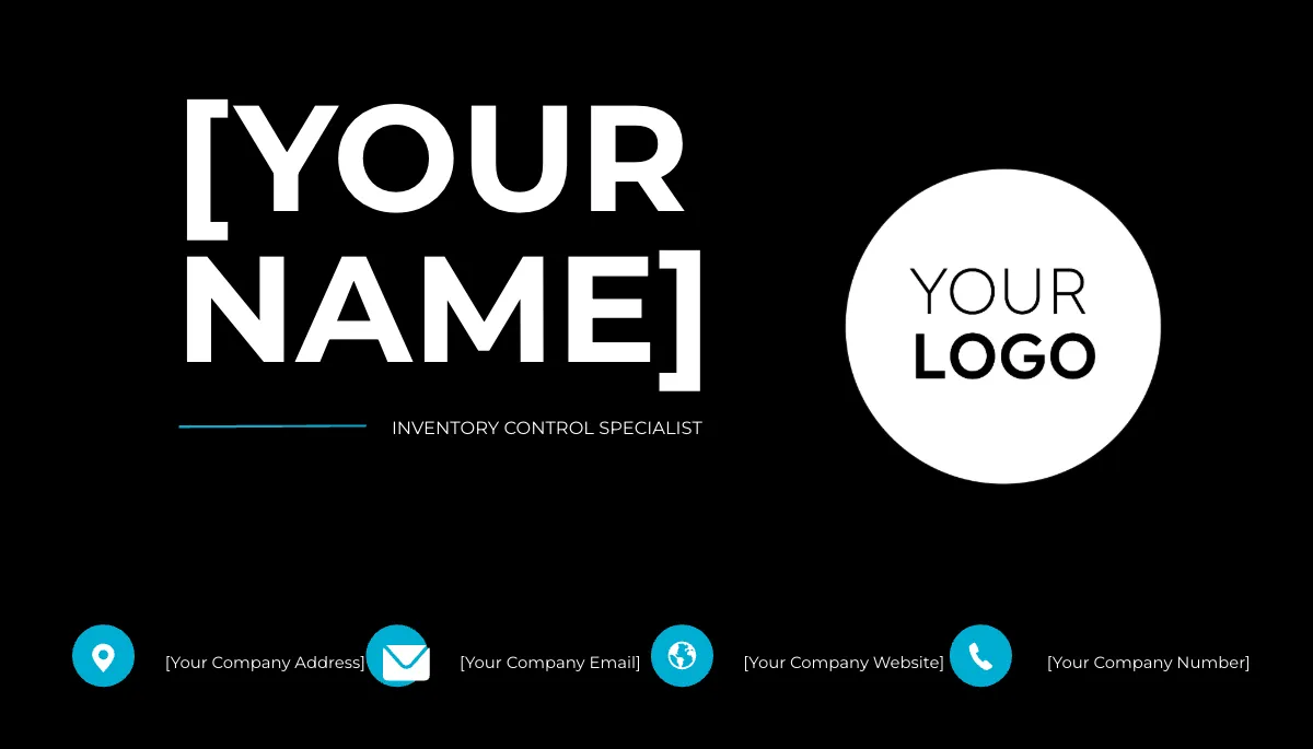 Free Inventory Control Specialist Business Card Template to Edit Online
