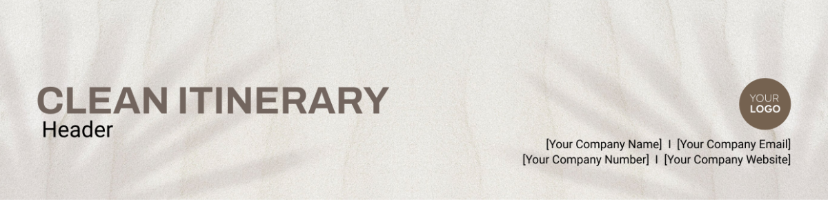 Clean Itinerary Header