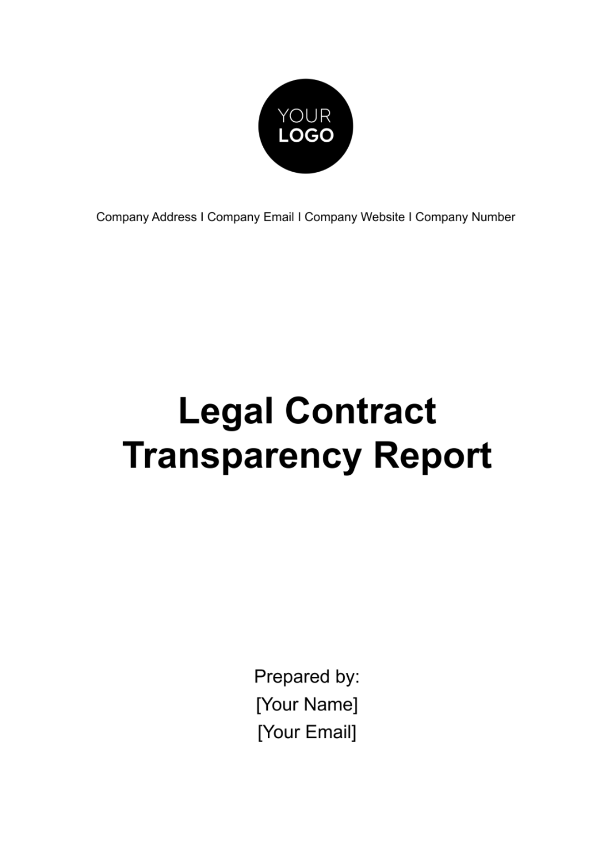 Legal Contract Transparency Report Template - Edit Online & Download