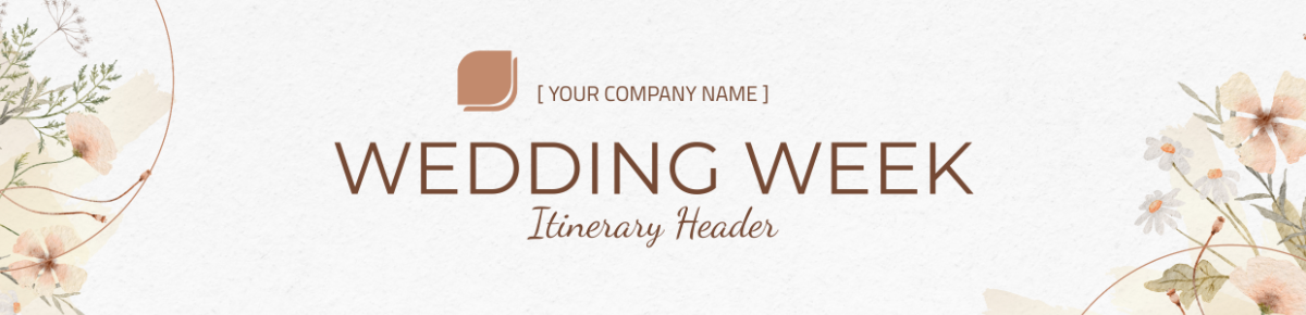 Wedding Week Itinerary Header Template - Edit Online & Download