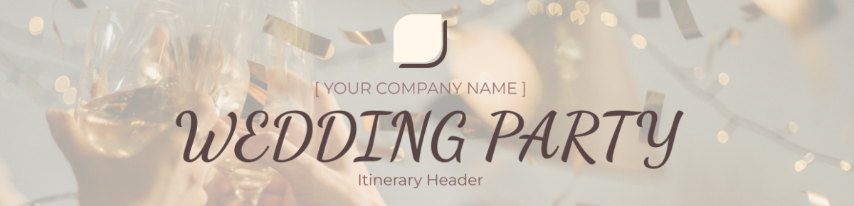 Wedding Party Itinerary Header Template