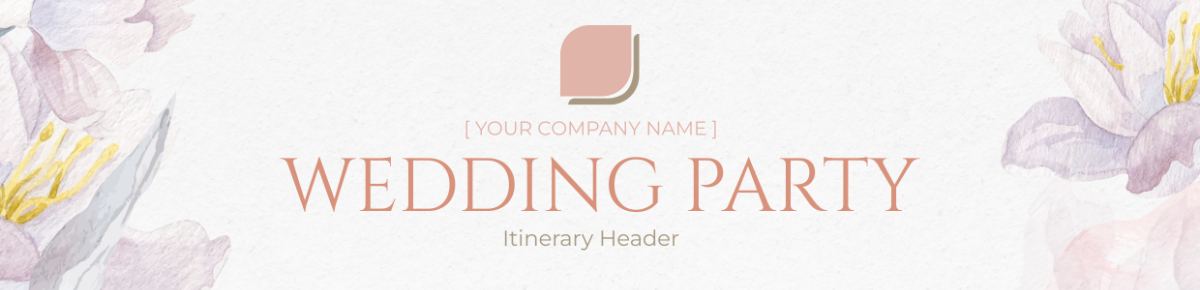 Wedding Party Itinerary Header Template - Edit Online & Download