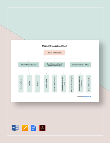 Medical Clinic Organizational Chart Template - PDF | Word | Apple Pages