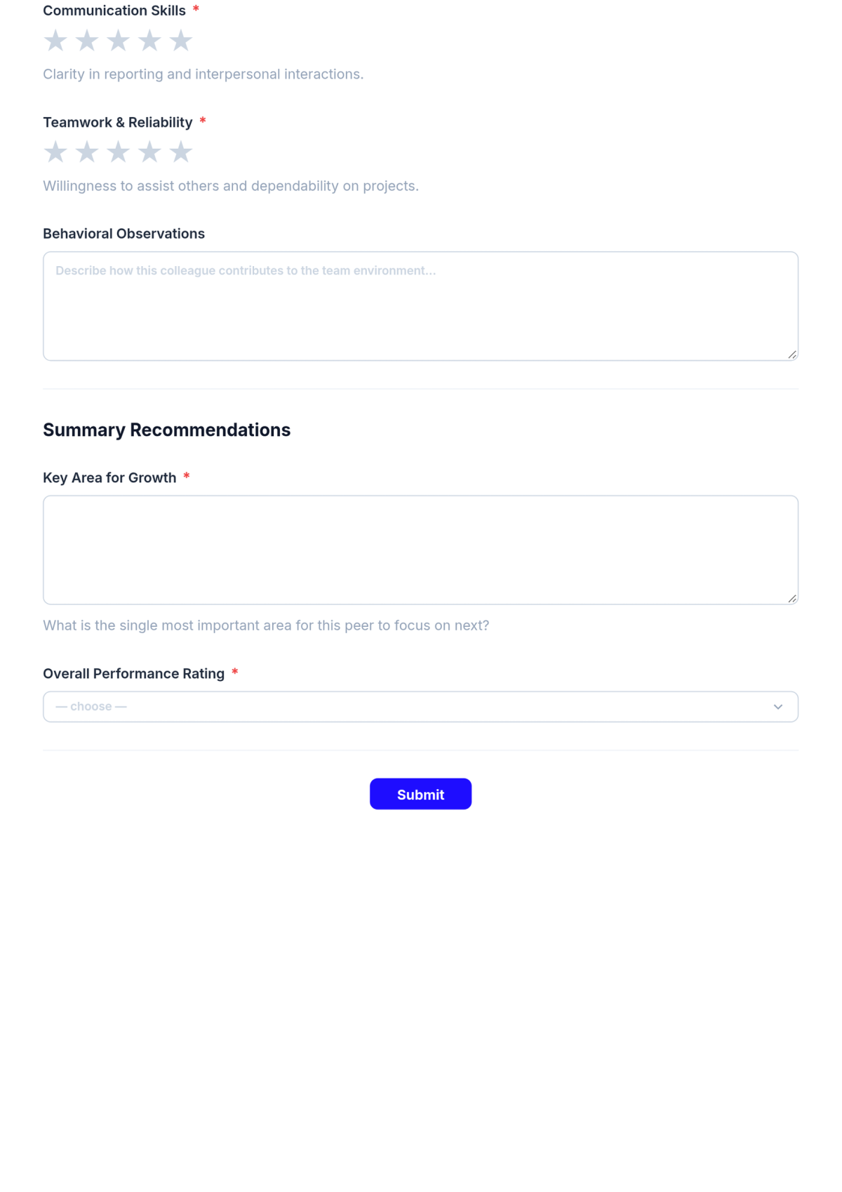 Free Operations Peer Review Feedback Form Template & AI Maker Free Operations Peer Review Feedback Form Template & AI Maker