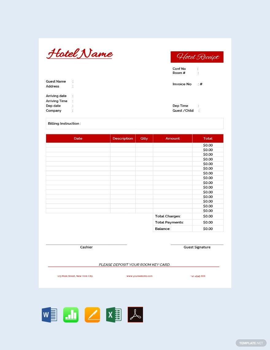 Hotel Templates Numbers Design Free Download Template