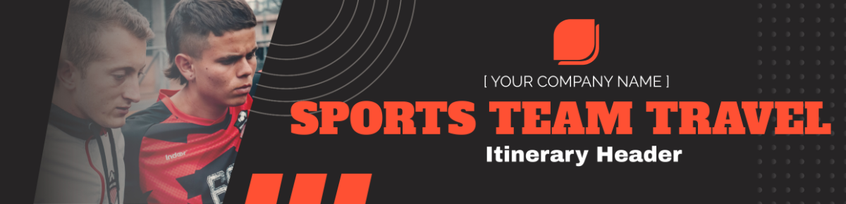 Sports Team Travel Itinerary Header Template