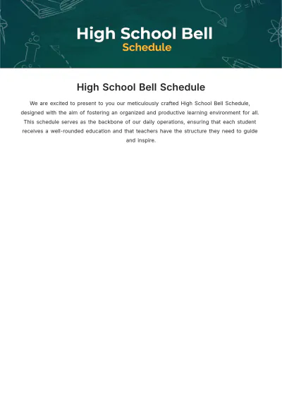 Free High School Bell Schedule Template to Edit Online