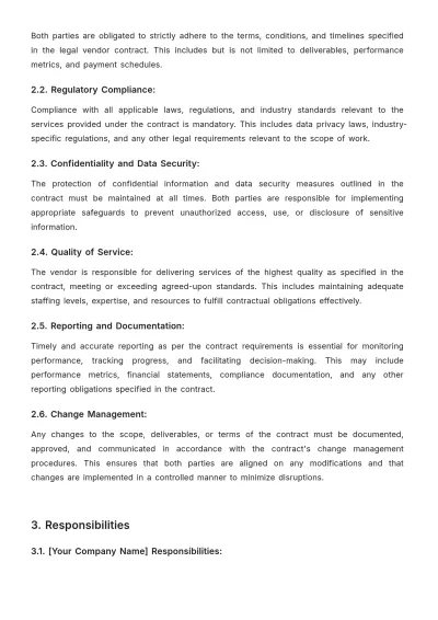 Free Legal Vendor Contract Compliance Document Template to Edit Online