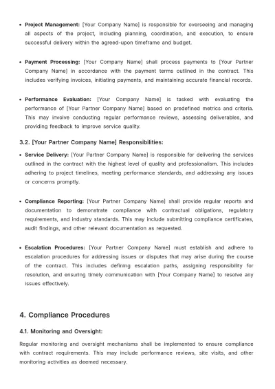 Free Legal Vendor Contract Compliance Document Template to Edit Online
