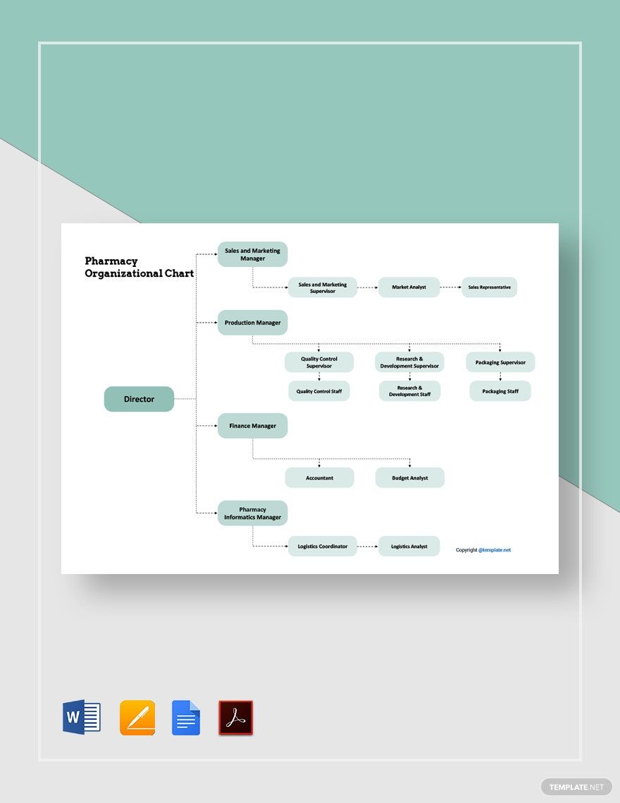 Pharmacy Organizational Chart Template in Word, Google Docs, PDF, Apple Pages