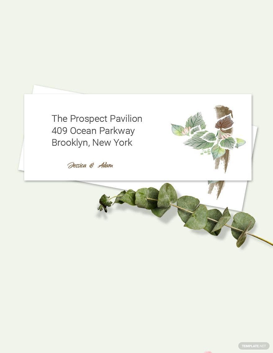 Fall Wedding Address Labels Card Template in InDesign Illustrator