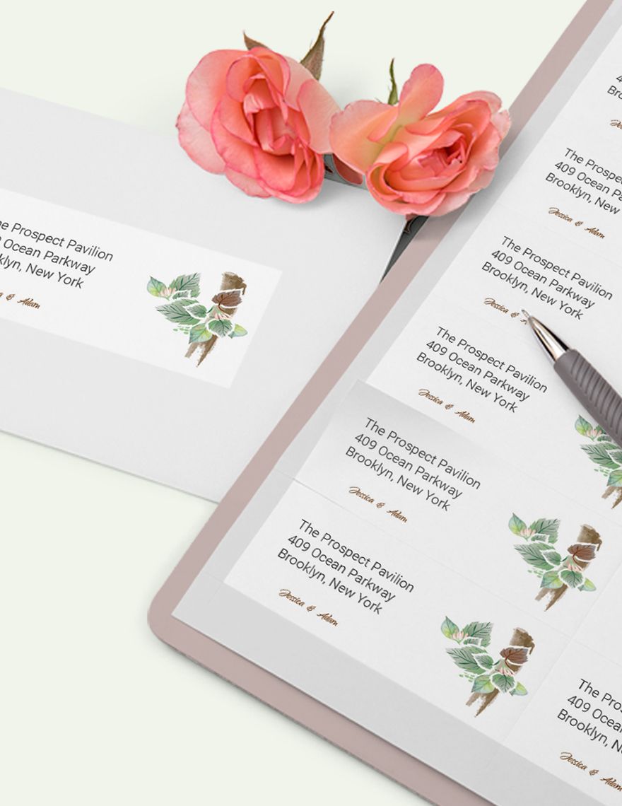 Fall Wedding Address Labels Card Template
