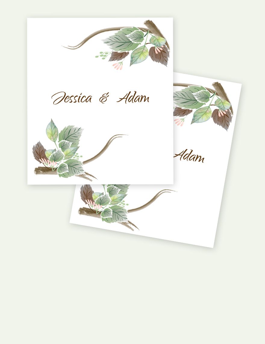 Fall Wedding Place Card Template