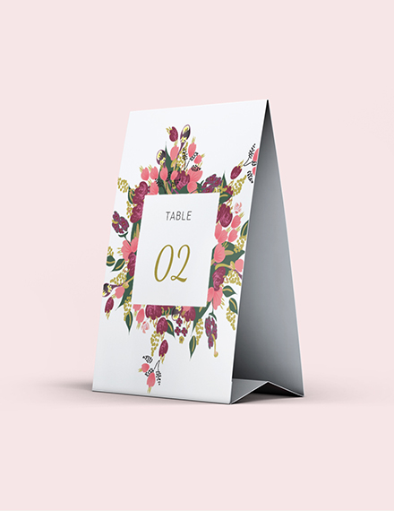 Free Pink Floral Wedding Table Card Template to Edit Online
