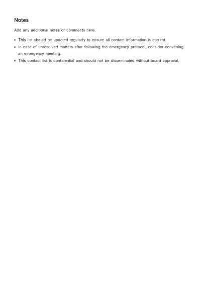 Free Board Of Directors Contact List Template to Edit Online