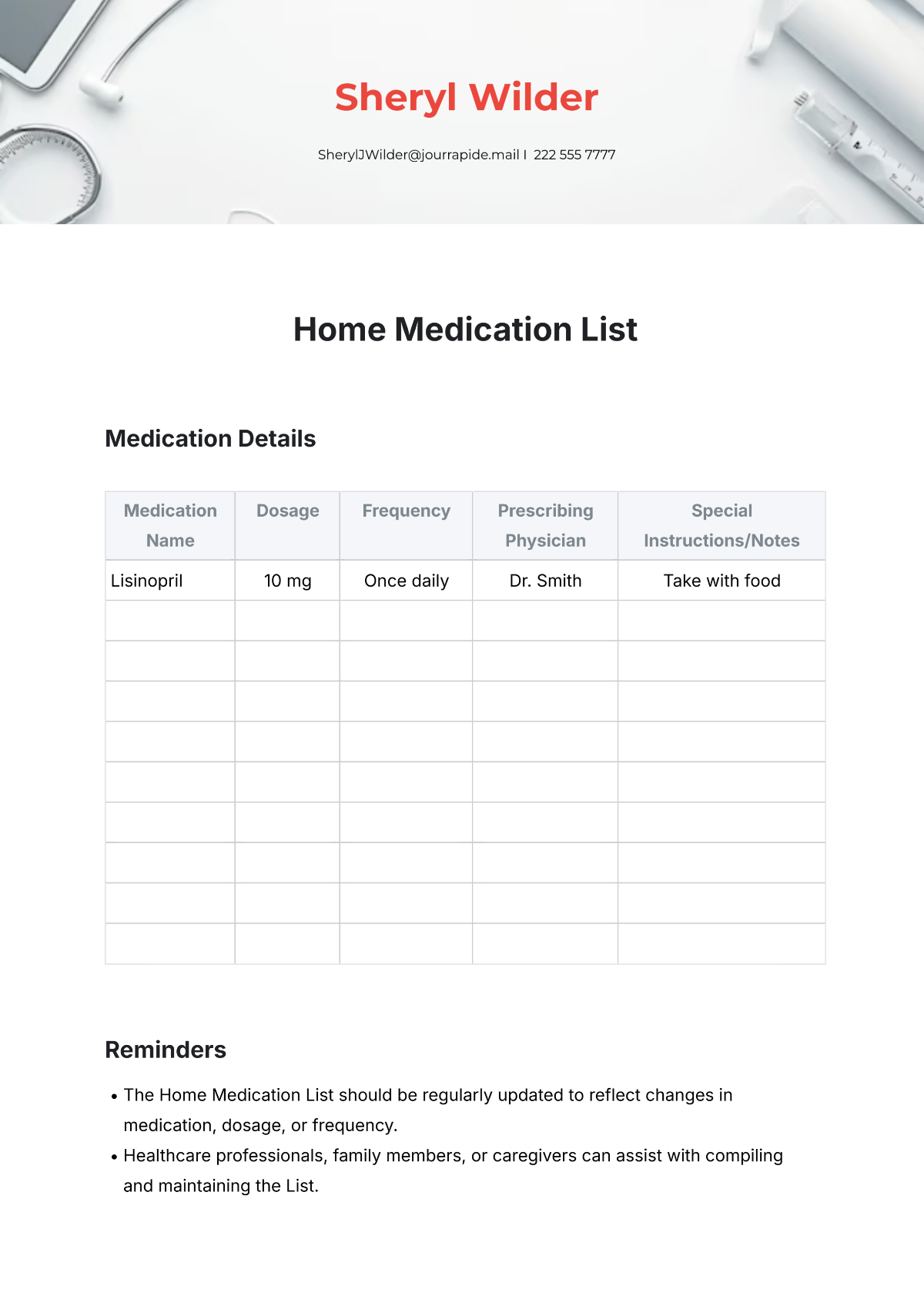 Free List Templates Editable And Printable