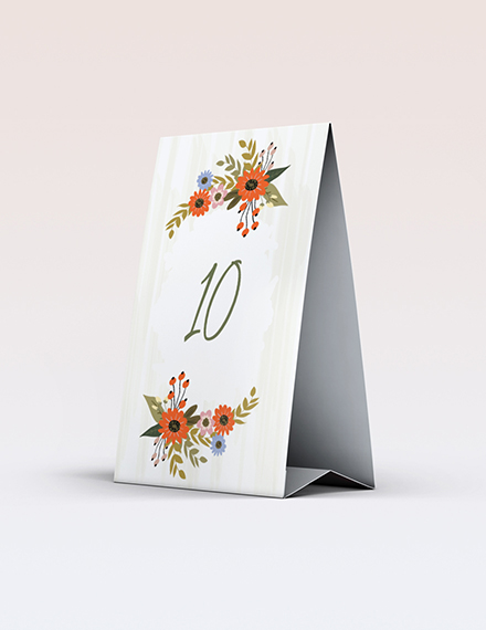 Free Small Flower Wedding Table Card Template to Edit Online