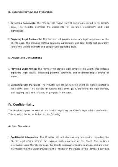 Free Legal Case Services Contract Template to Edit Online