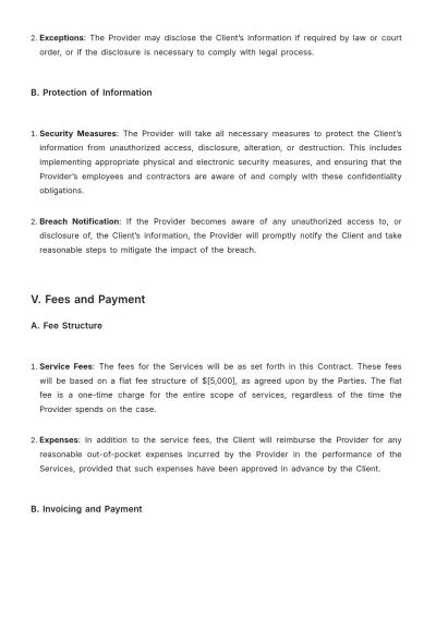 Free Legal Case Services Contract Template to Edit Online