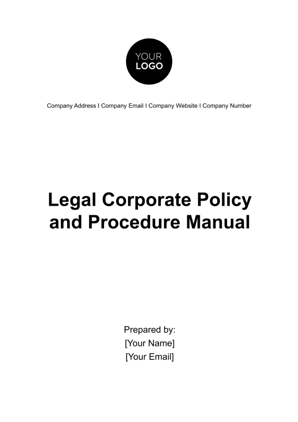 Legal Corporate Policy and Procedure Manual Template