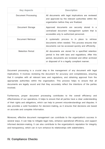 Free Legal Corporate Standard Operating Procedure (SOP) Template to Edit Online
