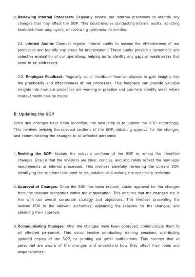 Free Legal Corporate Standard Operating Procedure (SOP) Template to Edit Online