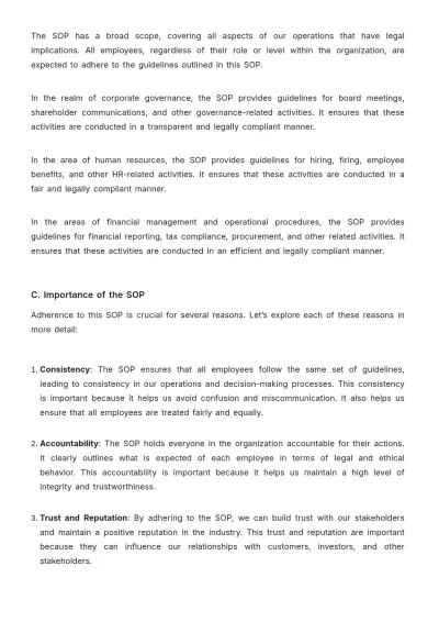 Free Legal Corporate Standard Operating Procedure (SOP) Template to Edit Online
