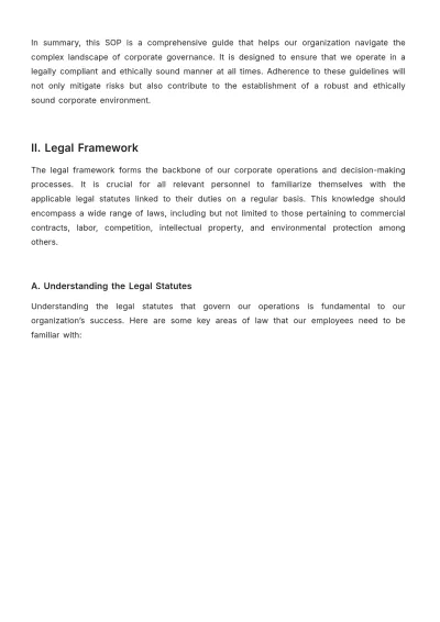 Free Legal Corporate Standard Operating Procedure (SOP) Template to Edit Online