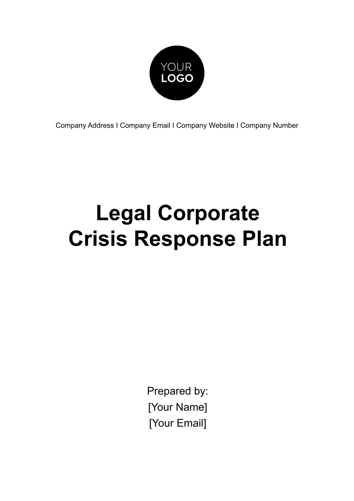 Free Legal Corporate Crisis Response Plan Template