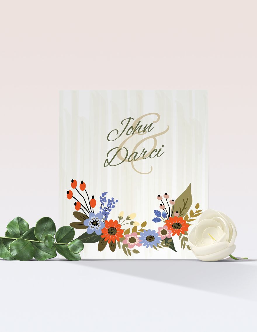 Small Flower Wedding Place Card