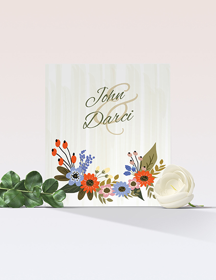 Free Small Flower Wedding Place Card Template to Edit Online