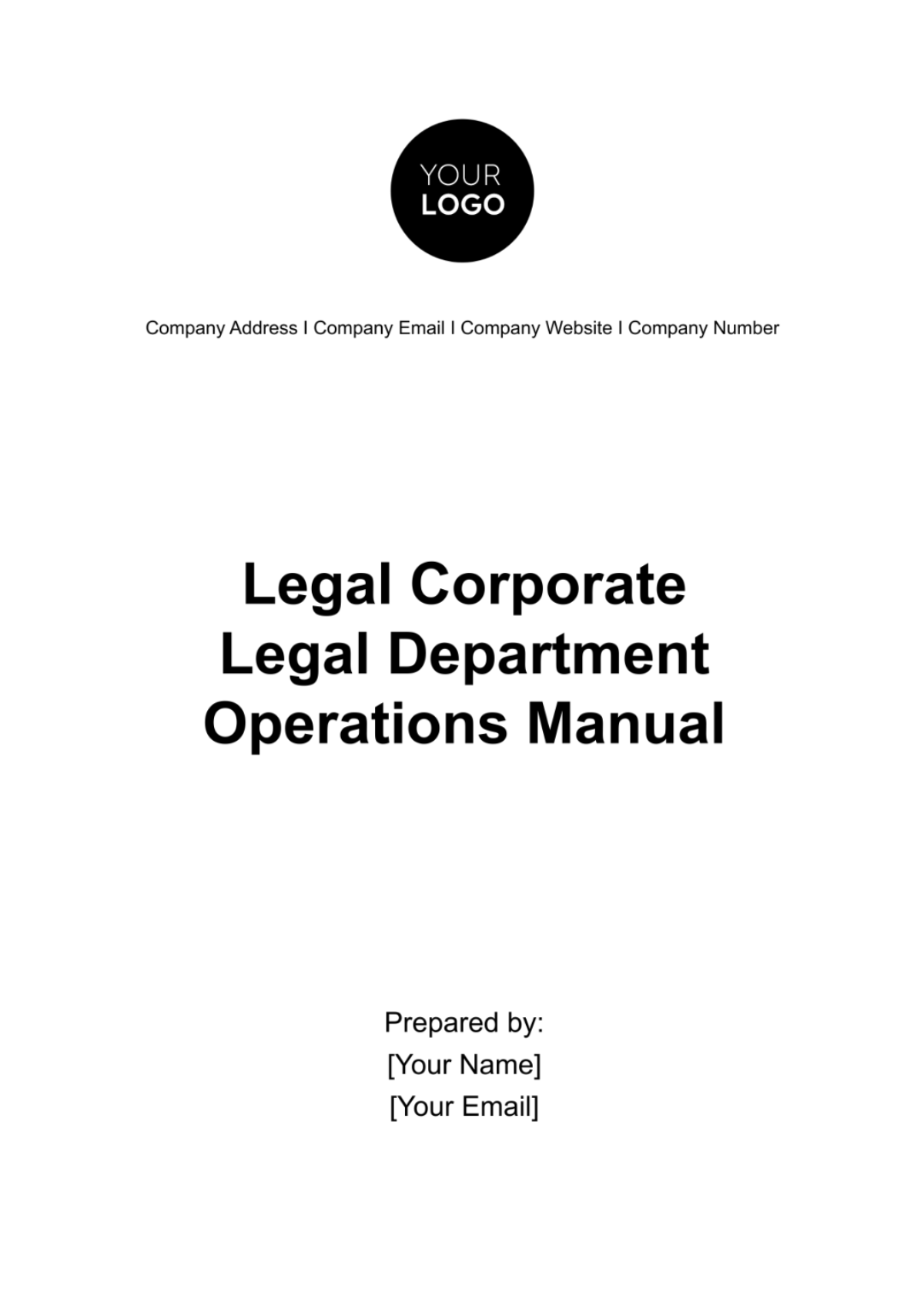 Legal Corporate Legal Department Operations Manual Template