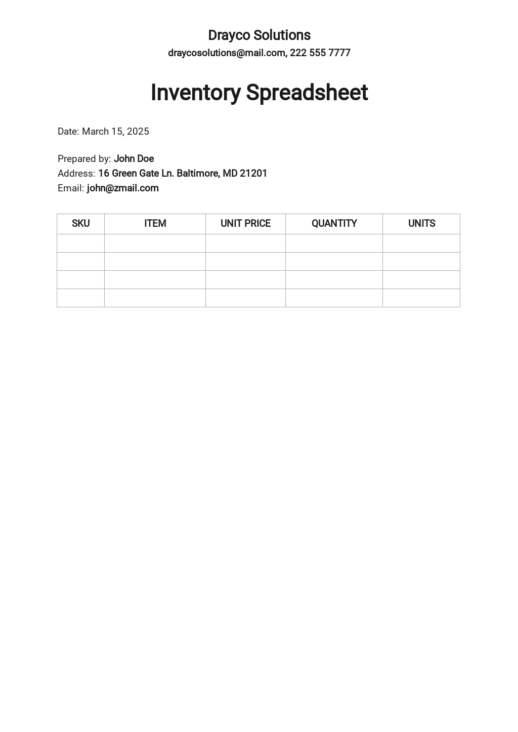 Blank Spreadsheet Templates in Microsoft Excel (XLS) | Template.net