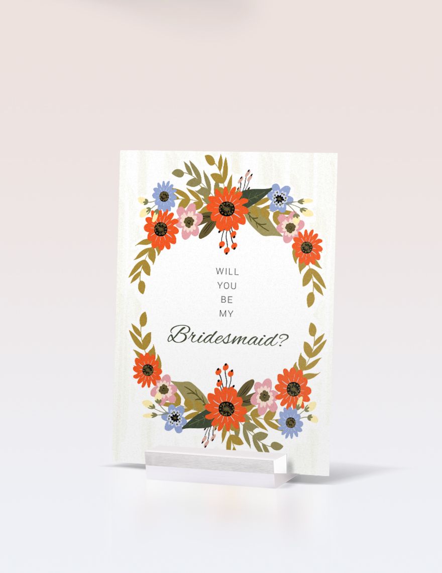 Small Flower Wedding Will You Be My Bridesmaid Card