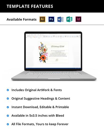 Free Small Flower Wedding Wishing Well Card Template to Edit Online