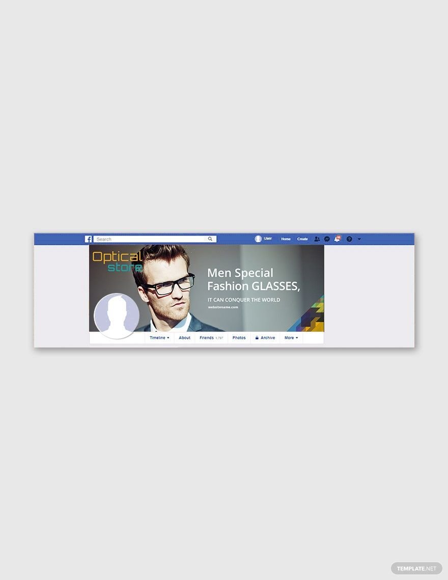 Optical Store Facebook Cover Page Template