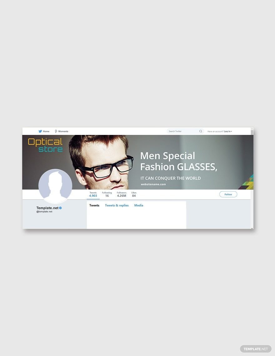 Optical Store Twitter Cover Template
