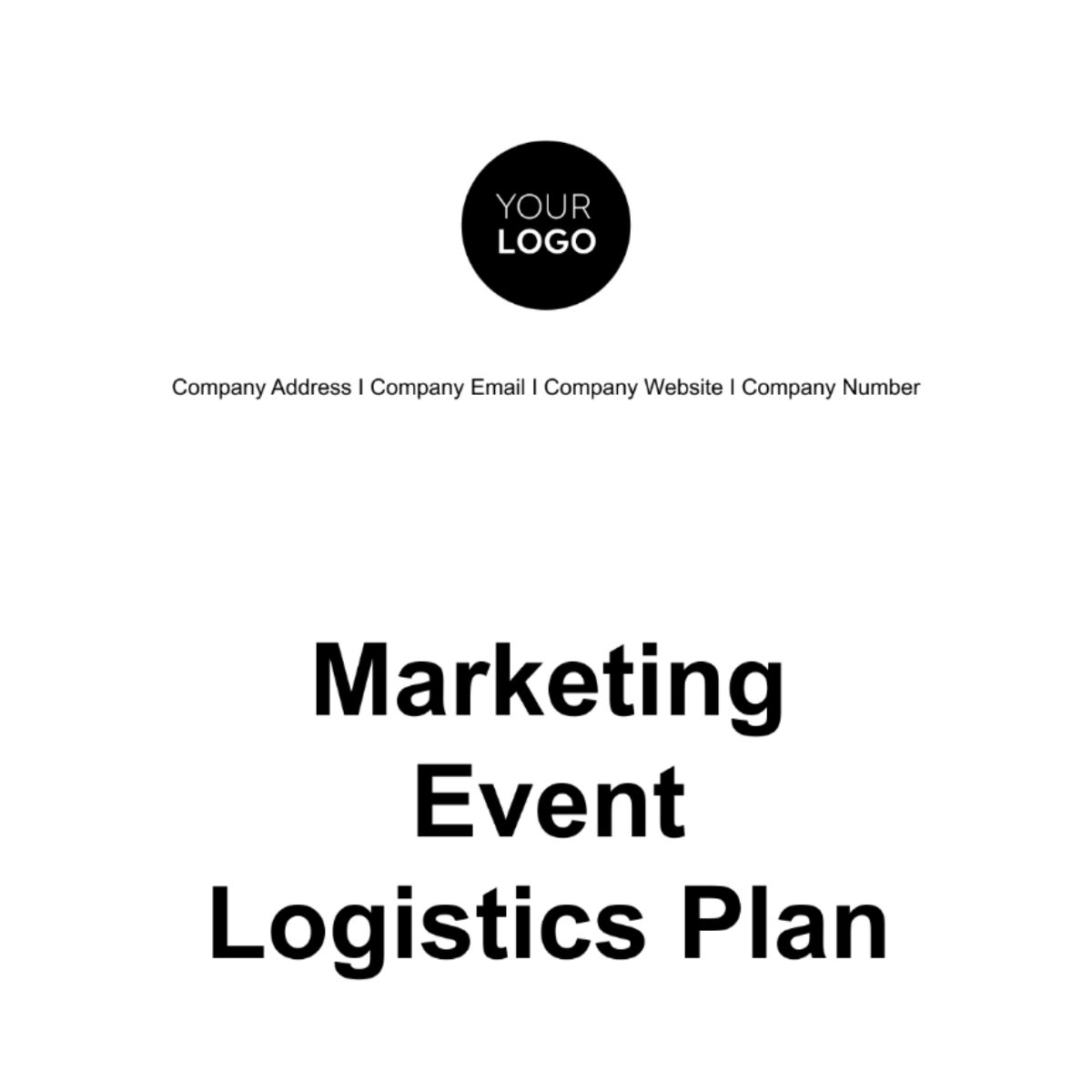 Marketing Event Logistics Plan Template