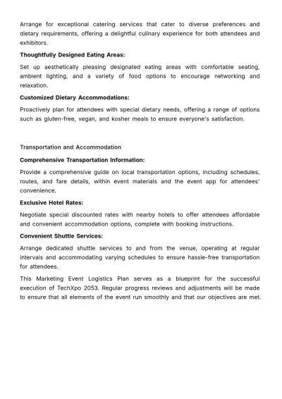 Free Marketing Event Logistics Plan Template to Edit Online
