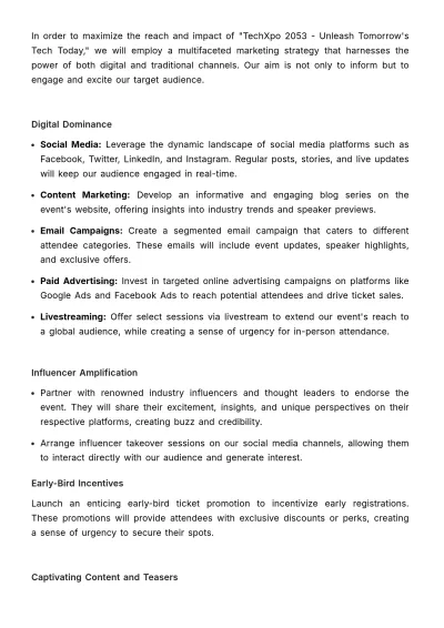 Free Marketing Event Logistics Plan Template to Edit Online