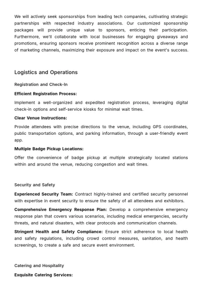 Free Marketing Event Logistics Plan Template to Edit Online