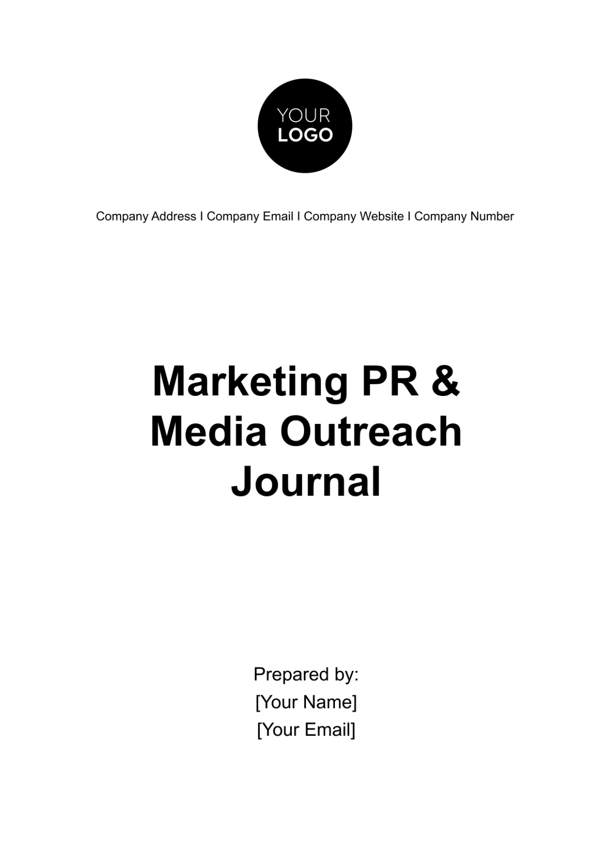 Marketing PR & Media Outreach Journal Template - Edit Online & Download