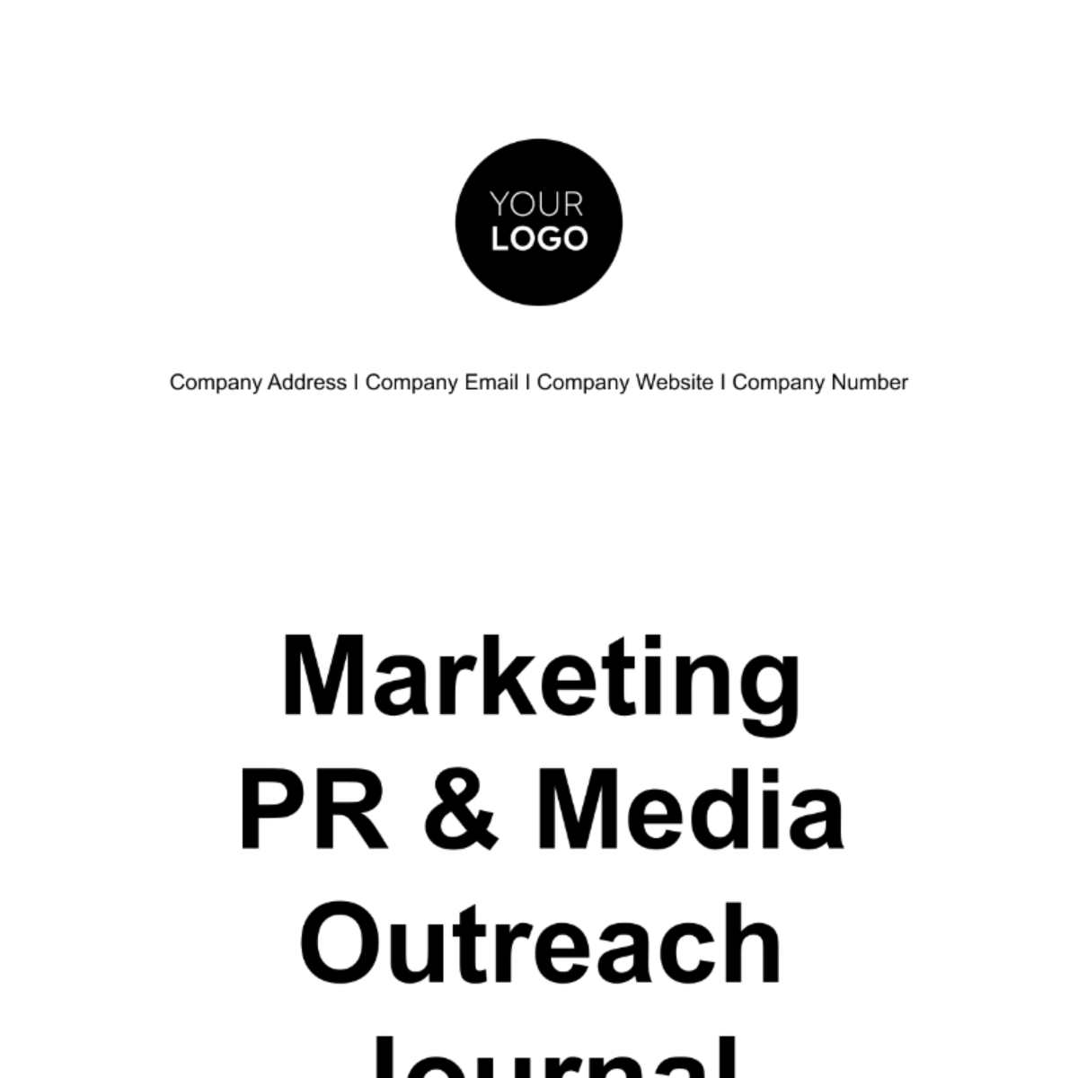 Marketing PR & Media Outreach Journal Template