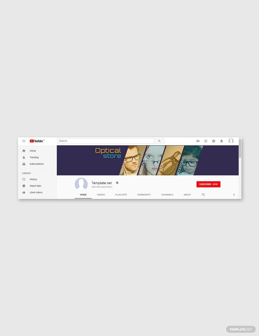 Optical Store YouTube Banner Template
