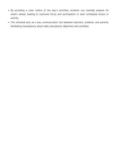 Free Daily Classroom Schedule Template to Edit Online