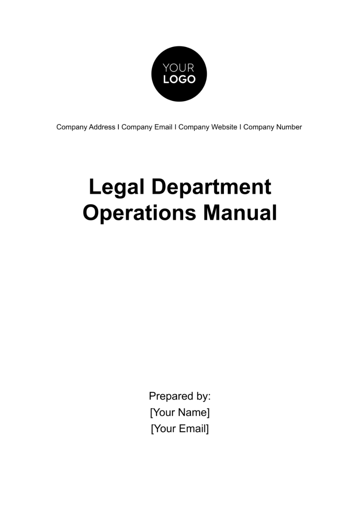 Legal Department Operations Manual Template
